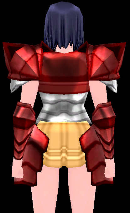 Equipped GiantFemale Dragon Rider Plate Armor (Red) viewed from the back