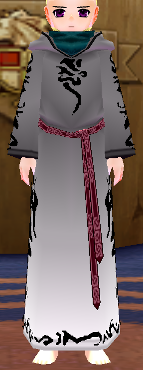 Equipped Male Anti-Fomor Robe (Dyeable) viewed from the front with the hood down