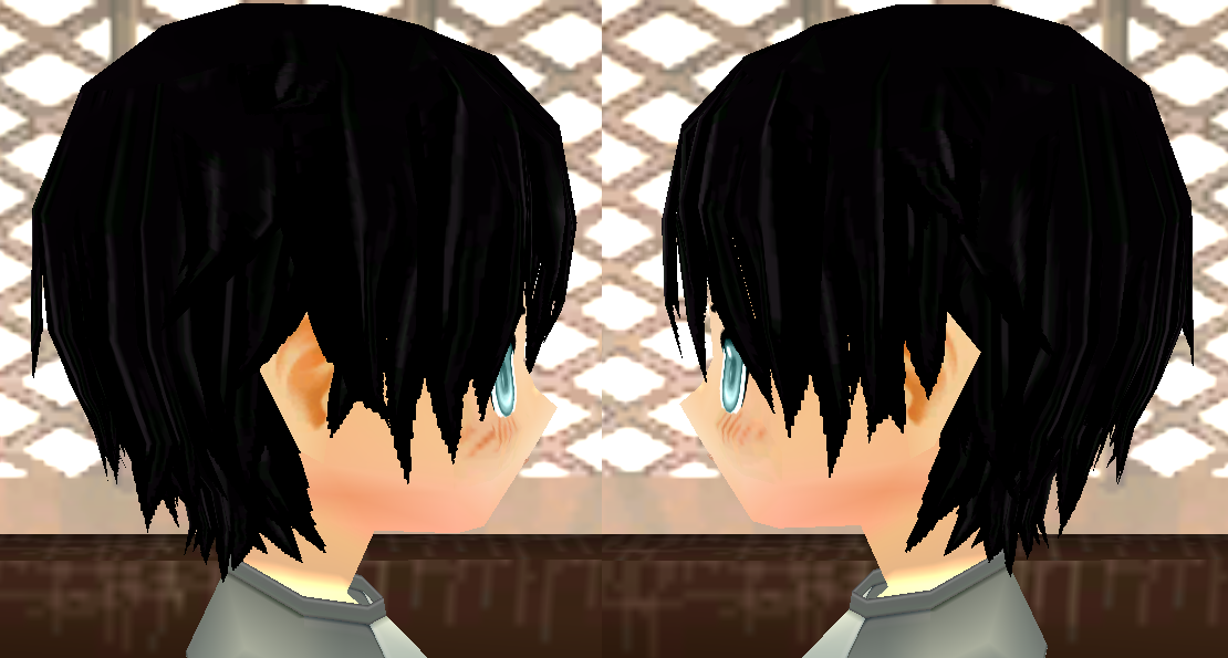 Equipped Kirito Wig (Default) viewed from the side