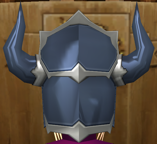 Equipped Dark Knight Helm viewed from the back