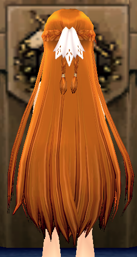 Equipped Asuna ALO Wig (Orange Hair White Lace) viewed from the back