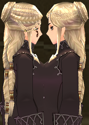 Equipped Macha Wig viewed from the side