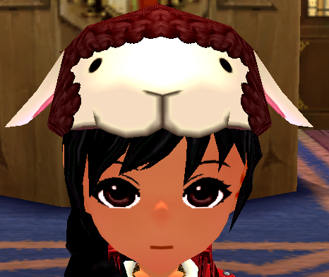 Equipped Sheep Hat viewed from the front