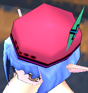 Equipped Lirina's Feather Cap viewed from an angle
