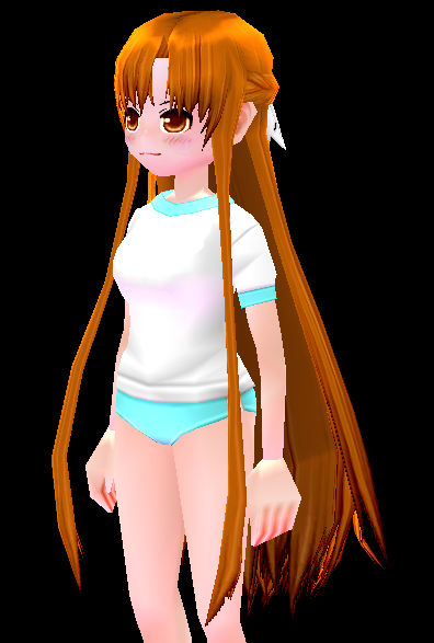 Equipped Asuna ALO Wig (Orange Hair, White Lace) viewed from an angle