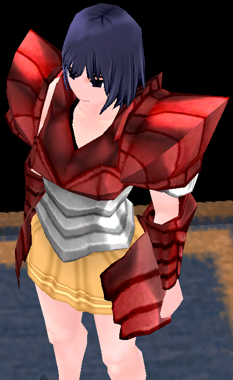 Equipped GiantFemale Dragon Rider Plate Armor (Red) viewed from an angle