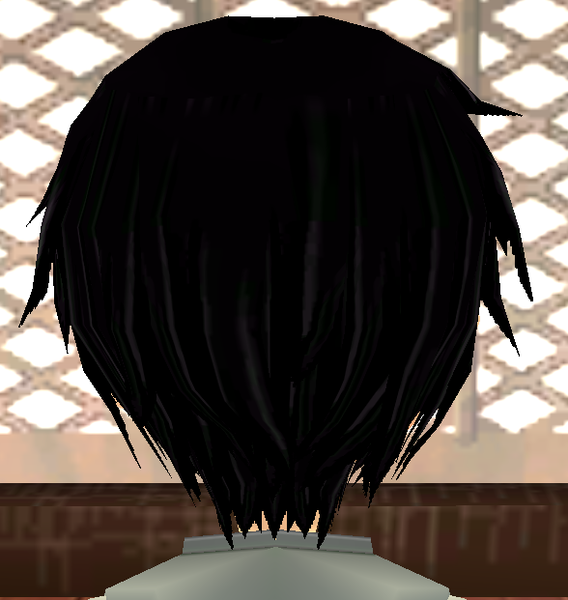 Equipped Kirito Wig (Default) viewed from the back