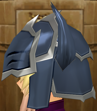 Equipped Dark Knight Helm viewed from the side