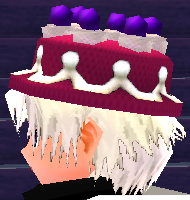 Equipped Grape Cake Hat viewed from the side