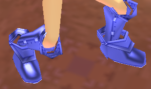 Equipped Male Valencia's Cross Line Plate Boots (Blue) viewed from an angle