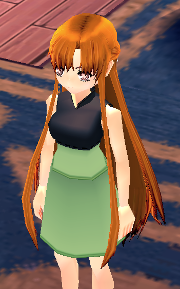 Equipped Asuna ALO Wig (Orange Hair White Lace) viewed from an angle