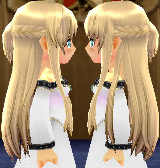 Equipped Asuna Wig viewed from the side