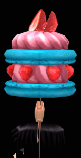Equipped Strawberry Macaron Balloon (5 uses) viewed from the side