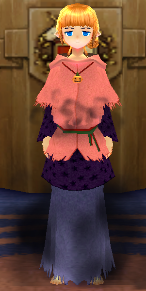 Equipped Female Fomor Research Robe viewed from the front with the hood down