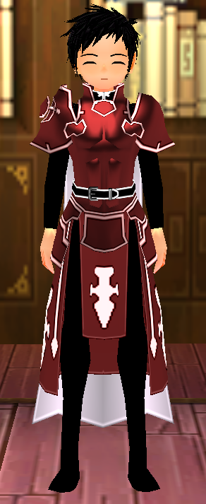 Equipped Heathcliff SAO Armor (Default) viewed from the front