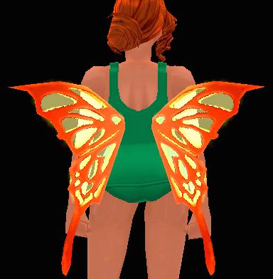 Equipped Sunset Cutiefly Wings viewed from the back