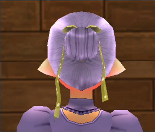 Equipped Figure Skating Wig (F) viewed from the back