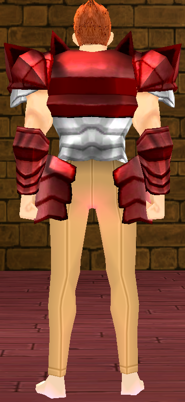 Equipped GiantMale Dragon Rider Plate Armor (Red) viewed from the back