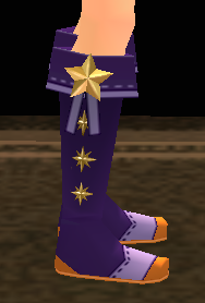 Equipped Night Mage Boots viewed from the side