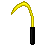 Inventory icon of Weeding Hoe (Black handle, Yellow metal)