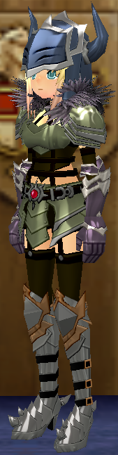 Equipped Female Dark Knight Set viewed from an angle
