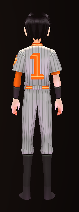 Equipped Baseball Uniform viewed from the back