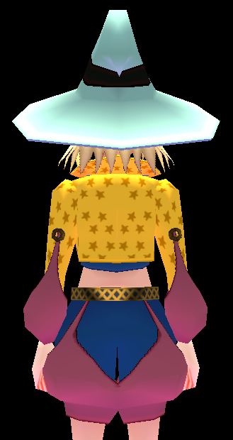 Equipped Female Star-shaped Magician Set viewed from the back
