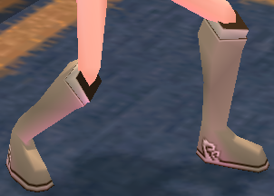 Equipped Wave-patterned Long Boots (No Gloss) viewed from an angle