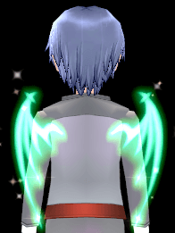 Equipped Emerald Twinkling Devil Wings viewed from the back