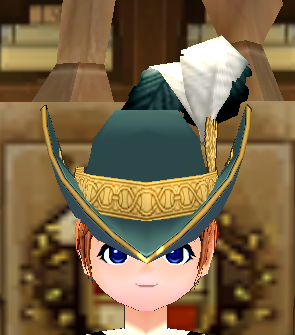 Equipped Justice Suit Hat viewed from the front