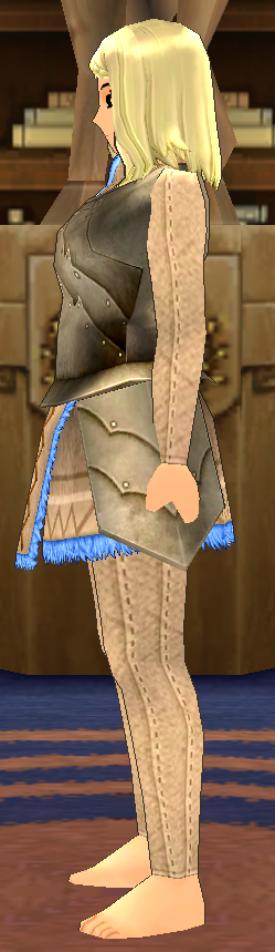 Equipped Female Colin Plate Armor viewed from the side
