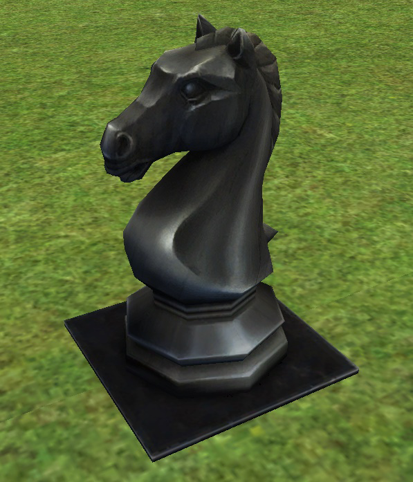 Building preview of Homestead Chess Piece - Black Knight and Black Square