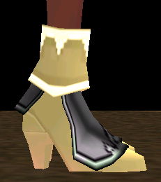 Equipped Gamyu Wizard Robe Shoes (F) viewed from the side