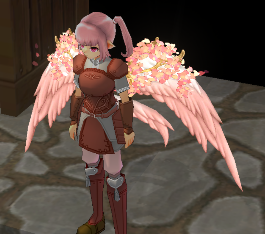 Equipped Full Bloom Yggdrasil Wings viewed from an angle