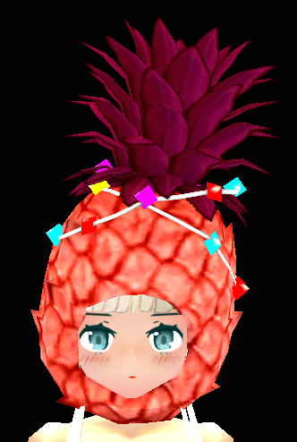 Equipped Tropical Pineapple Helmet viewed from the front