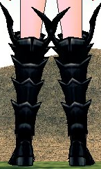 Equipped Abyss Dragon Greaves (M) viewed from the back