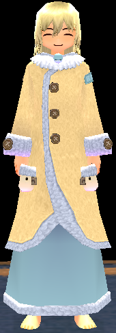Equipped Male Sheep Robe viewed from the front with the hood down