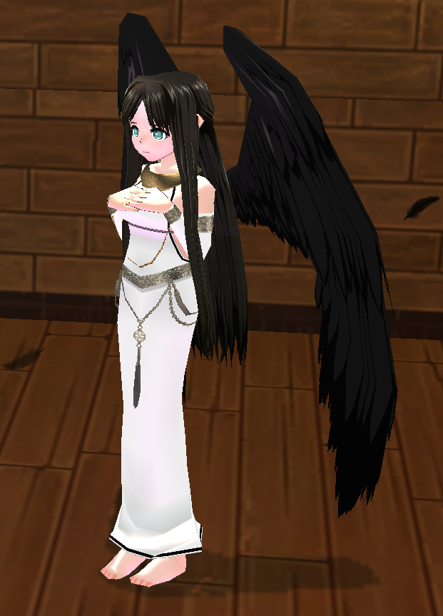 Equipped Female Morrighan's Set viewed from an angle