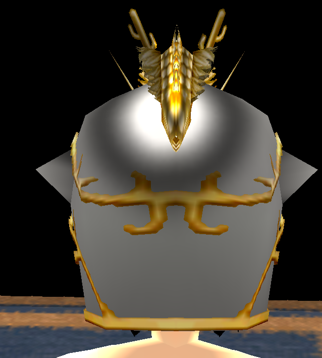 Equipped Chinese Dragon Helm viewed from the back