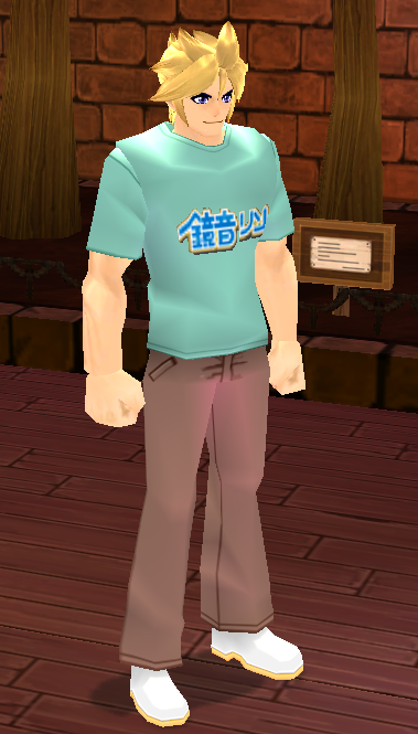 Equipped GiantMale Kagamine Rin Shirt viewed from an angle