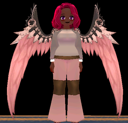 Equipped Pink Aeronaut Angel Wings viewed from the front