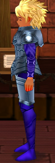 Equipped Claus Knight Armor viewed from the side