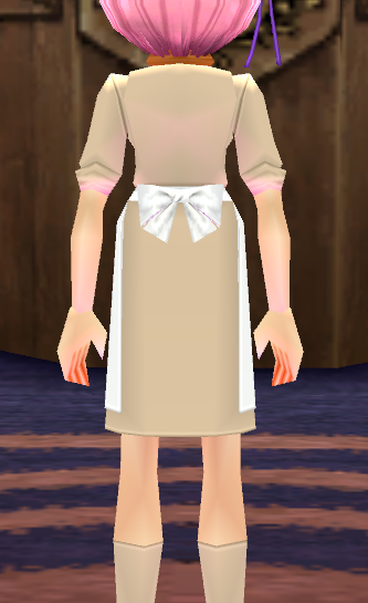 Equipped Tork's Chef Uniform (F) (Beige and White) viewed from the back