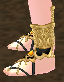 Equipped Naraka Inferno Anklets (M) viewed from the side