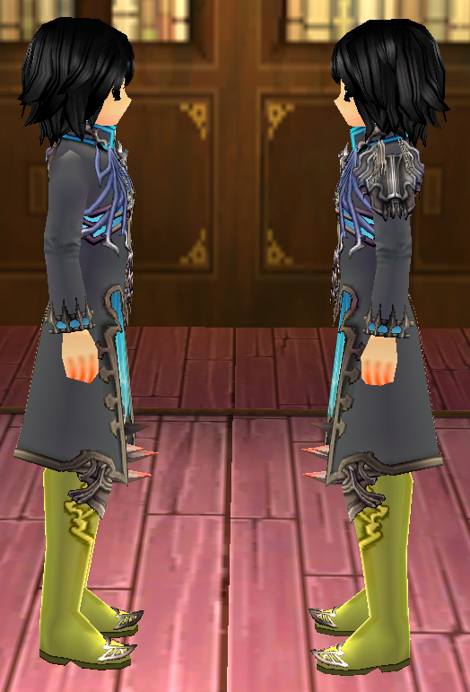Equipped Ancient Vampire Set viewed from the side