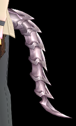 Equipped Abyss Dragon Bone Tail viewed from the side