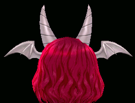 Equipped Horn and Wings Headband viewed from the back