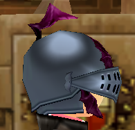 Equipped Thames Plate Helmet viewed from the side with the visor down
