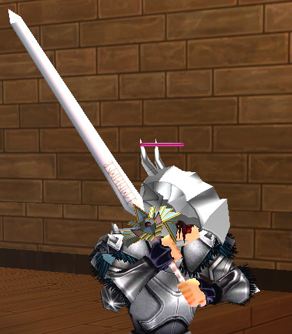 Equipped Leminia's Holy Moon Sword