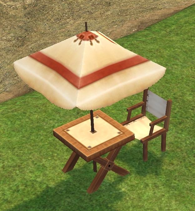 Building preview of Homestead Parasol Table and Chair